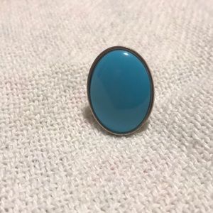 Baby blue oval ring